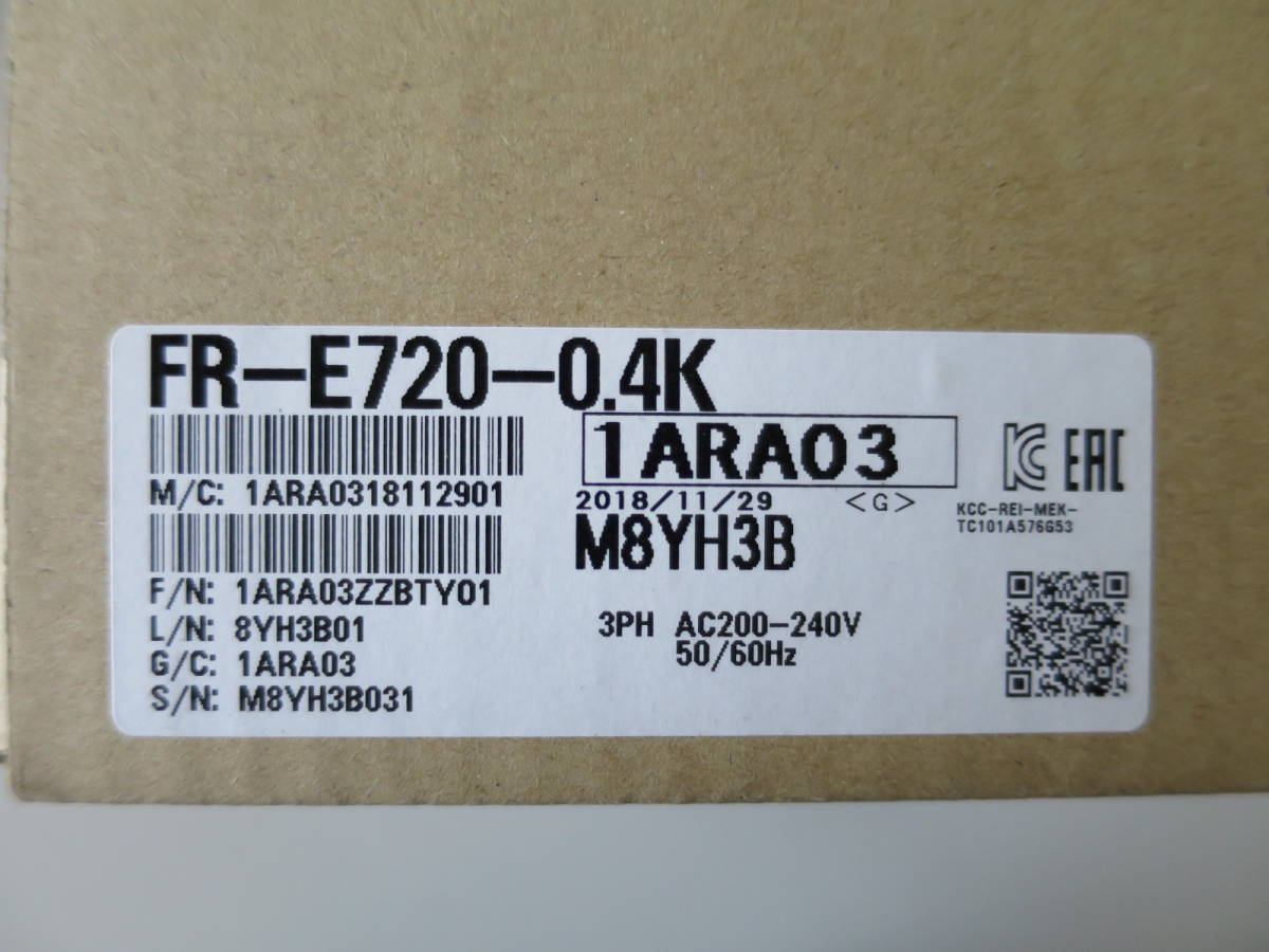 新品・未使用・保管品】早い者勝ち 三菱インバータ FR-E720-0.4K www