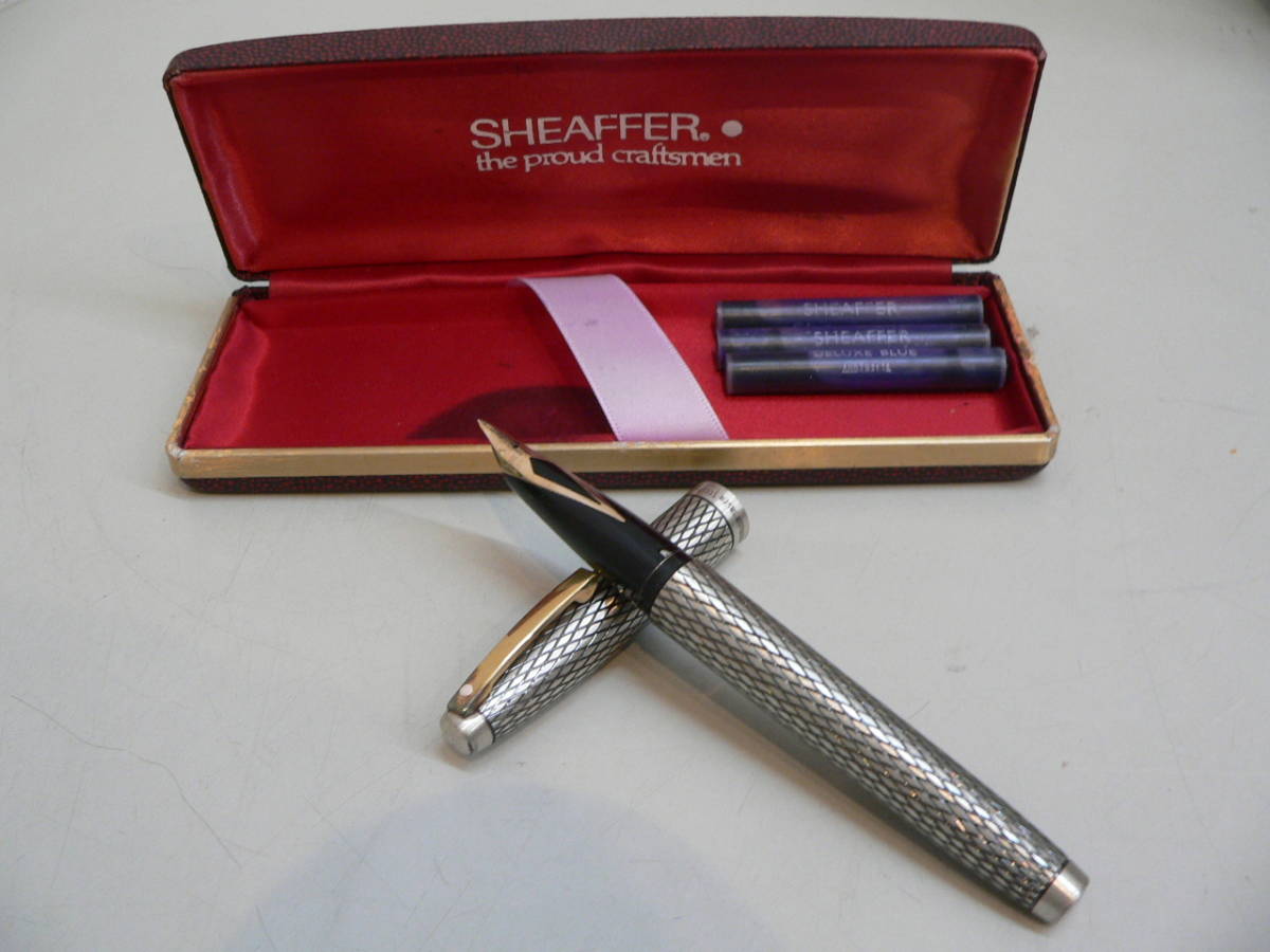 15571○SHEAFFER シェーファー 万年筆 ペン先 14K AUST 585 ケース付き