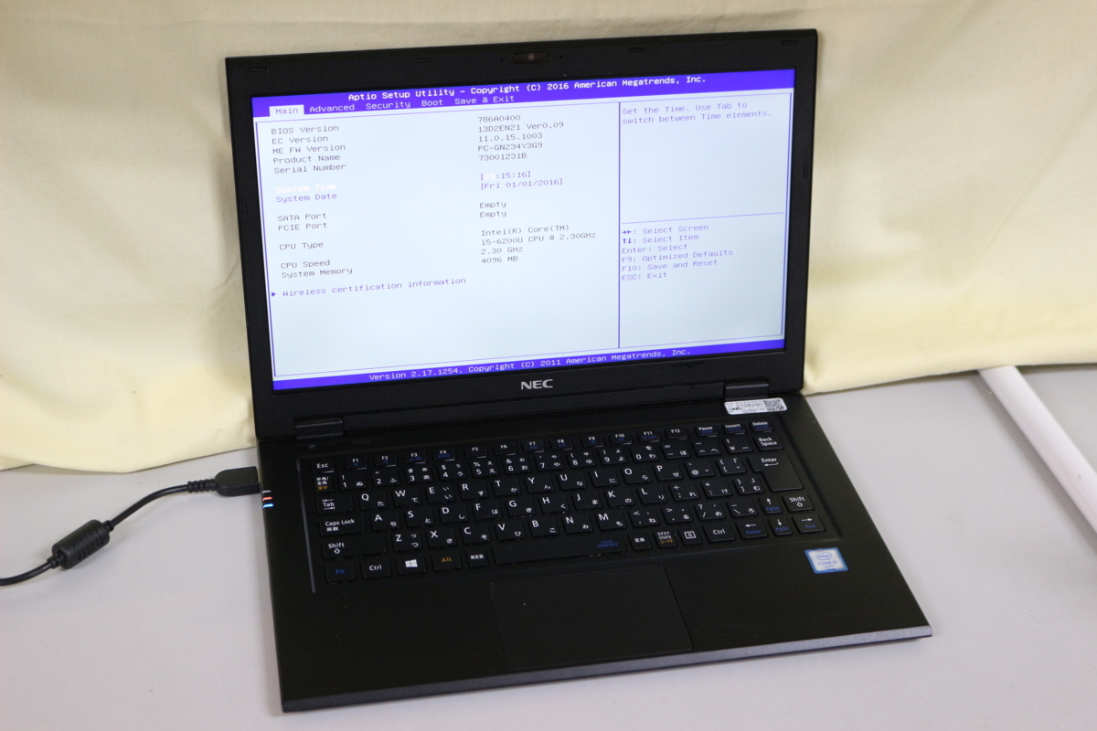 現状品ノートパソコン NEC LaVie PC-GN234Y3G9 COREi5 メモリ4GB SSD無 13.3inchワイド カメラ内蔵 起動確認済 OS無 代引き可