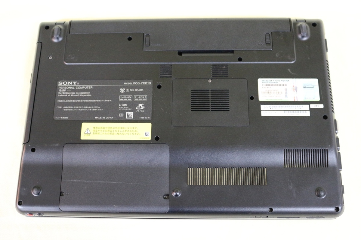 新発売の 中古ノートパソコン SONY OS有 blu-ray・Bluetooth・カメラ