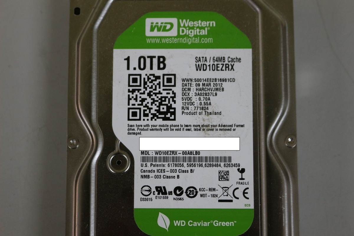 中古品 Western Digital HDD WD10EZRX 3.5インチ 1TB SATA 64MB Cache 在庫限定_画像2