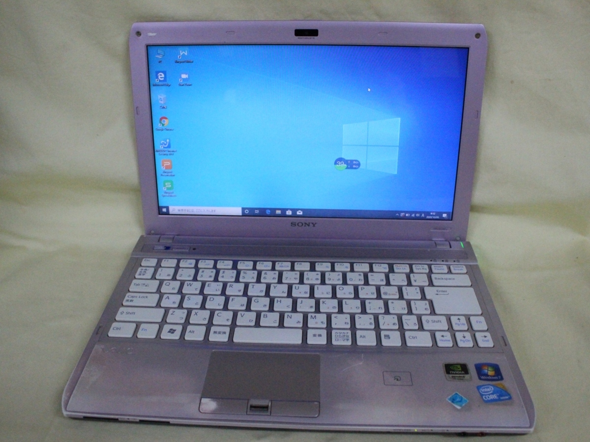 中古訳アリ品 13.3型 SONY Vaio VPCS11AFJ インテル Core i3－330M 2.13 GHz HDD 500GB メモリ 4GB Windows 10 Home カメラ HD