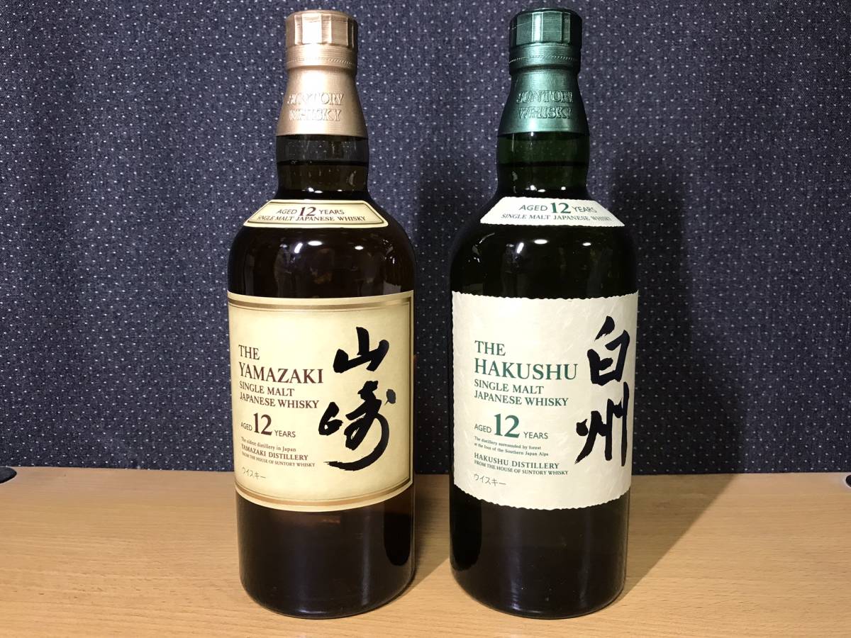 サントリー 山崎12年 白州12年 シングルモルト ウイスキー 700ml 43％ 未開栓 セット(日本)｜売買されたオークション情報、yahooの商品情報をアーカイブ公開 - オークファン