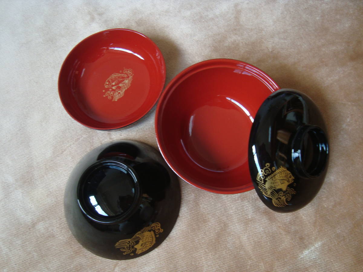  lacquer lacquer ware weaning ceremony Okuizome 100 day festival .5 point set playing house set as . Seto god company unused 