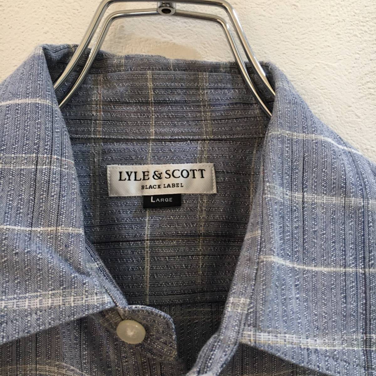 ライル＆スコット Lyle & Scott Lサイズ 半袖シャツ 襟 ボタンダウンシャツ ゴルフウェア GOLF/ゴルフ チェック_画像6