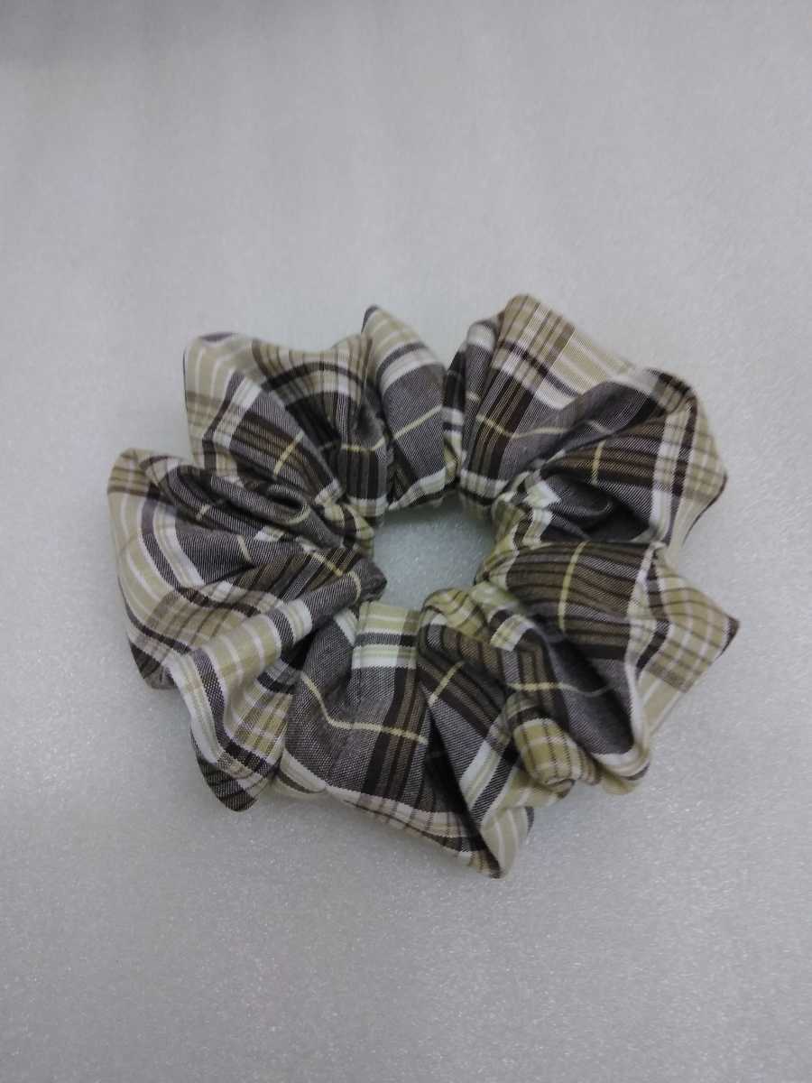 ☆ハンドメイド☆シュシュ 茶ベージュ系チェック christophergriffin.ca