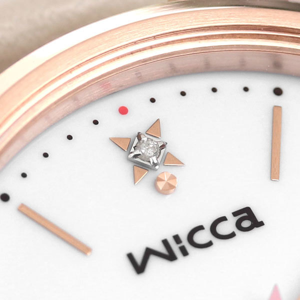 新品 送料無料 シチズン ウィッカ ダイヤモンド ソーラー レディース 腕時計 KP5-166-10 CITIZEN wicca ホワイト×ベージュ  革ベルト