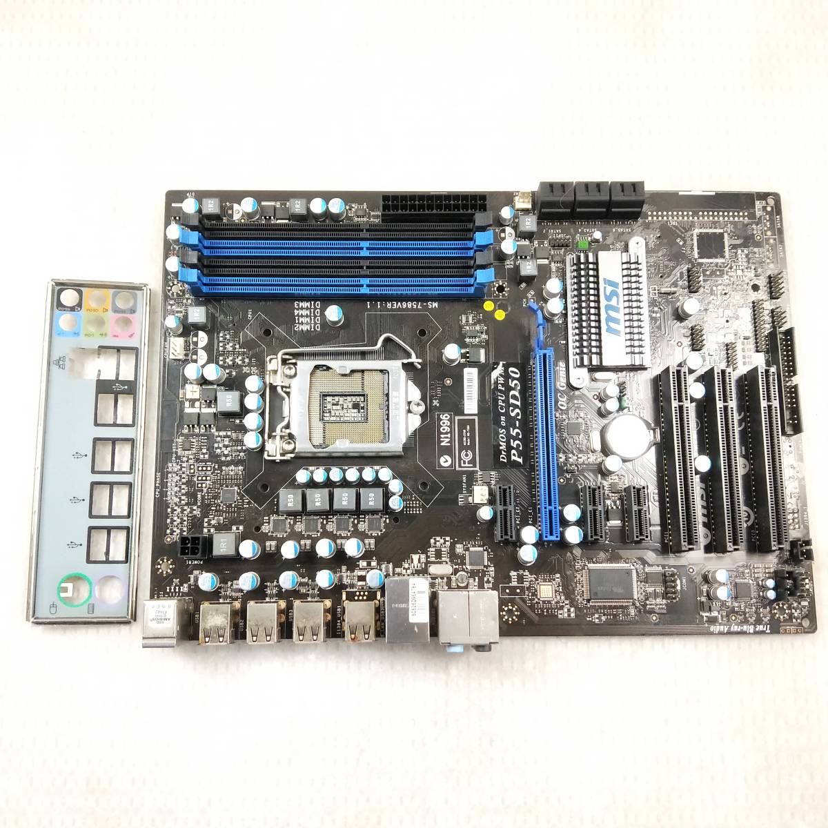 【中古パーツ】BIOS確認のみ、MSI P55-SD50 マザーボード　LGA1156 ■MB1218_画像1