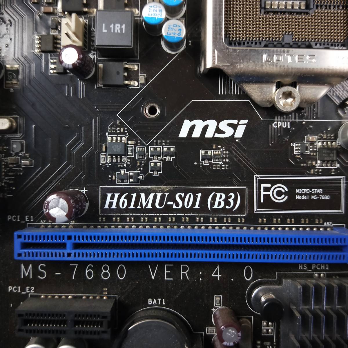 【中古パーツ】BIOS確認のみ、MSI H61MU-S01(B3) マザーボード　LGA1155 ■MB1198_画像4