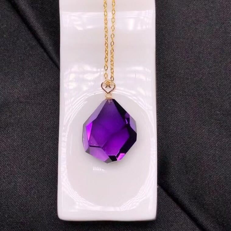 天然】アメジスト ペンダントトップ k18 19.3*15.8*13mm | bioimune.com.br