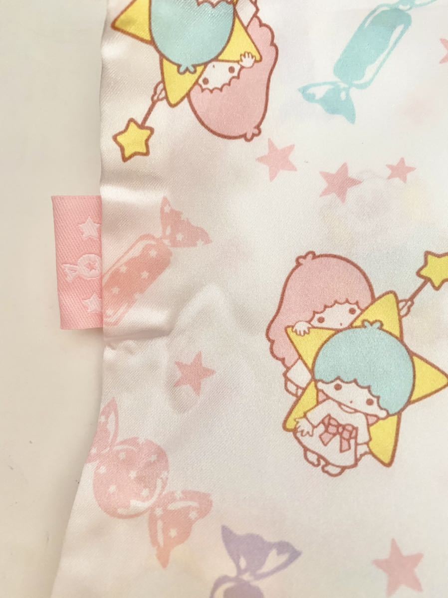 サンリオ キキララ エコバッグ マイバック 買い物バック 手提げ袋 サテン生地キャンディー柄 Sanrio ミニポーチ付き リトルツインスターズ_画像6