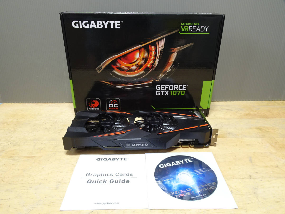 GIGABYTE Geforce GTX1070 動作良好 8GB NVIDIA グラフィックボード GV