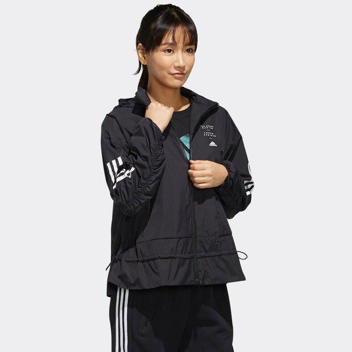 新品 定価9339円 Mサイズ adidas アディダス レディース ウインドジャケット ランニング トレーニング スポーツウエア 黒 ブラック