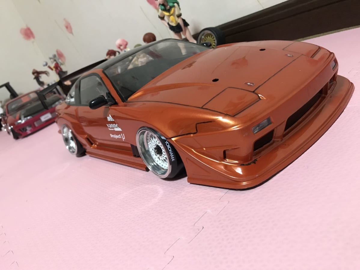 送料無料　1/10 日産　180SX GPスポーツ　ラジコン　ボディ　ミラー、ウィング付き　ドリフト　ヨコモ　YOKOMO NISSAN