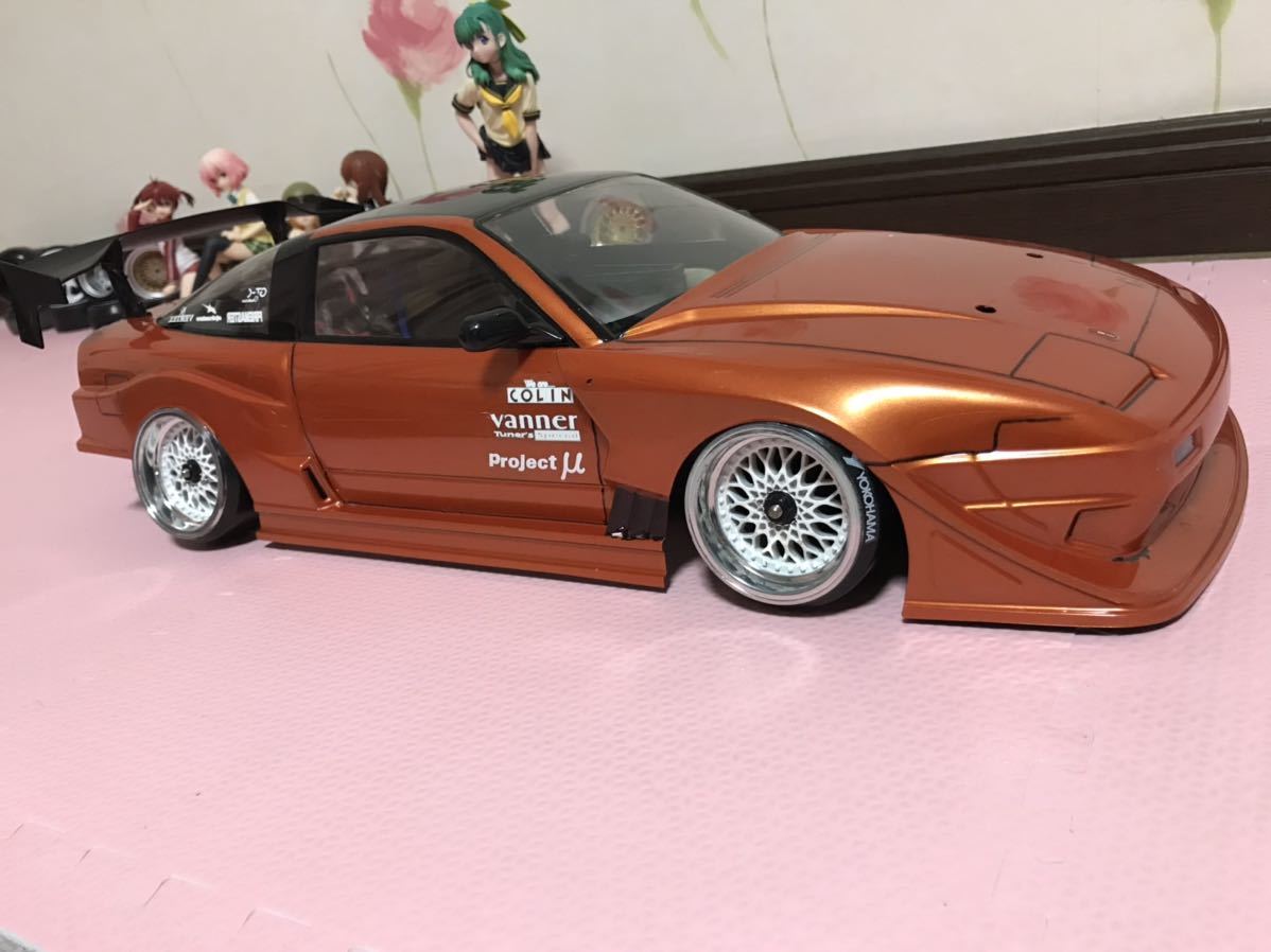 送料無料　1/10 日産　180SX GPスポーツ　ラジコン　ボディ　ミラー、ウィング付き　ドリフト　ヨコモ　YOKOMO NISSAN