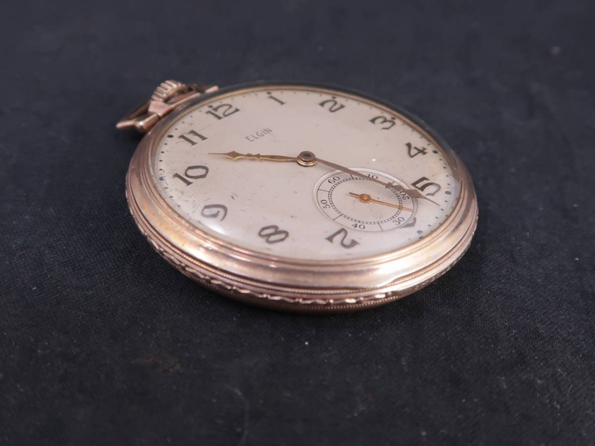 大特価放出! ELGIN エルジン 懐中時計 GOLD FILLED 手巻き 1922年頃
