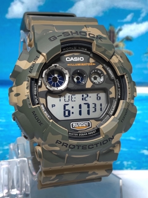 人気直販 新品 カシオ Casio ジーショック G-SHOCK 腕時計 メンズ デジタル 20気圧防水 ワールドタイム カモフラージュ 迷彩 ミリタリー