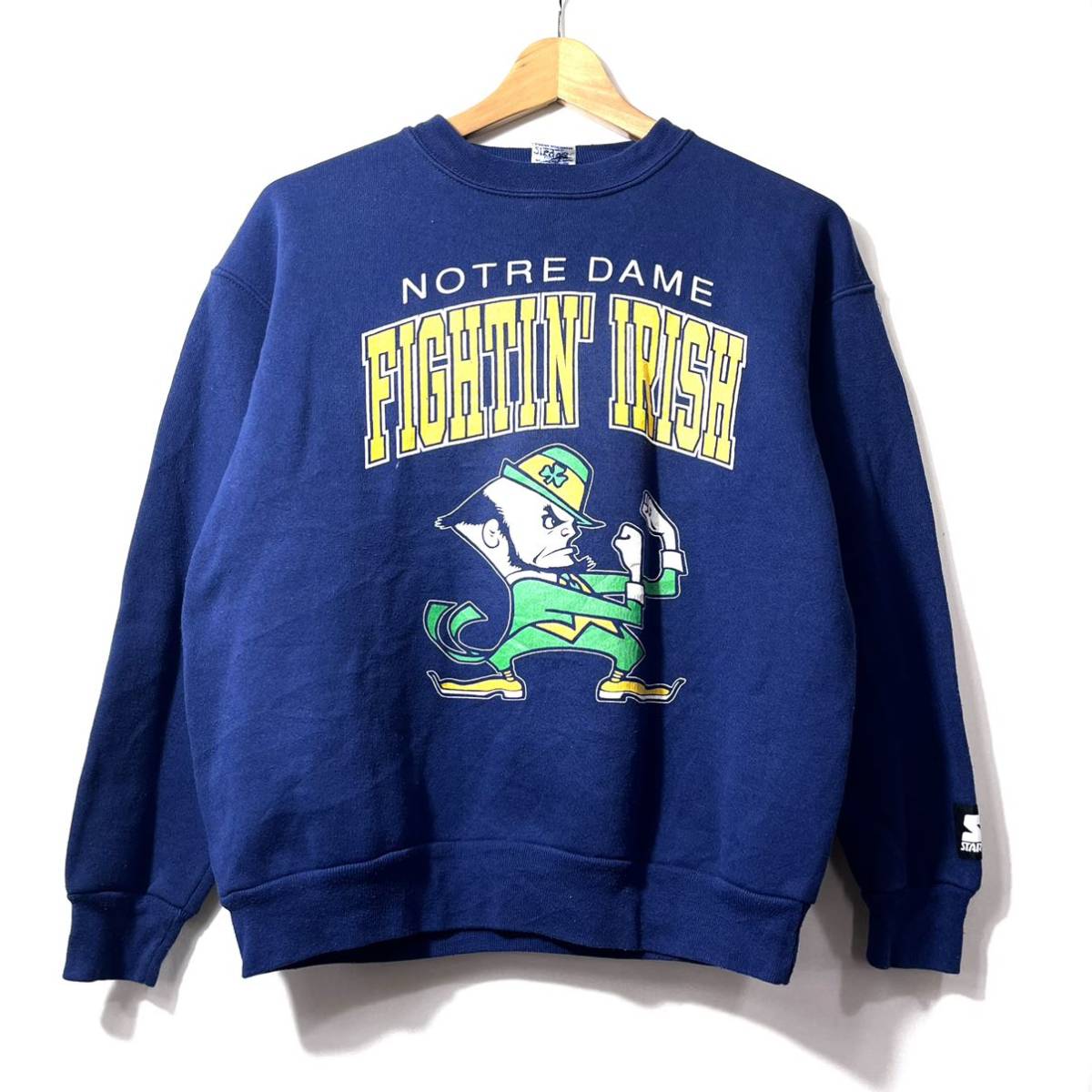 ■KIDS 90年代 ビンテージ USA製 STARTER スターター NOTRE DAME FIGHTIN' IRISH ノートルダム ファイティング アイリッシュ スウェット■_画像1