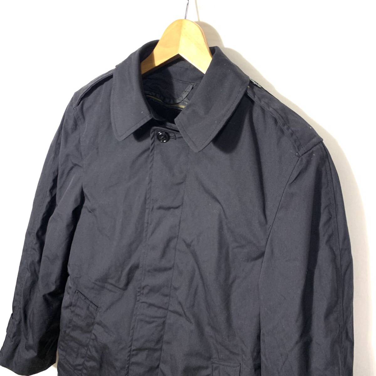 ■ デットストック 80s 87年製 ビンテージ US NAVY ALL-WETHER, COAT オールウェザー コート ボアライナー付き 軍物 比翼 32R ブラック ■_画像2