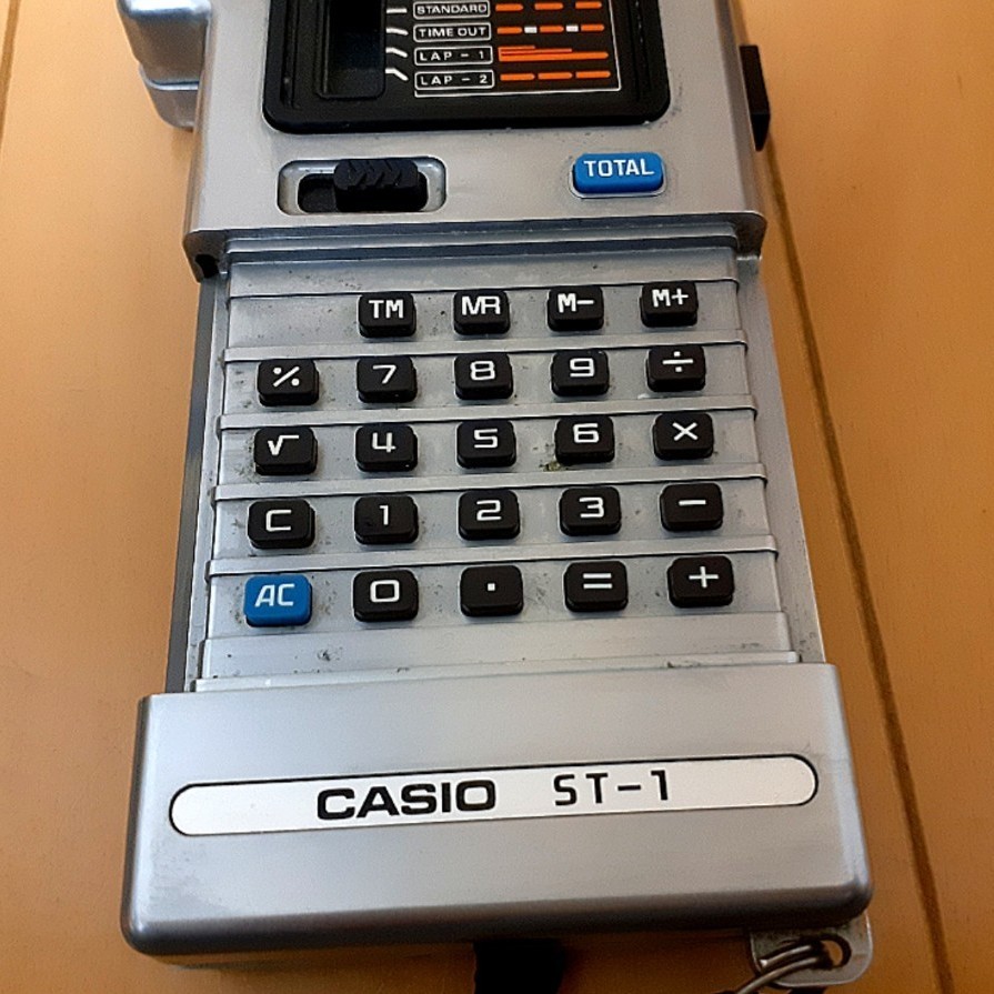 ◆1980年代 CASIO ST-1電卓とストップウオッチ機能