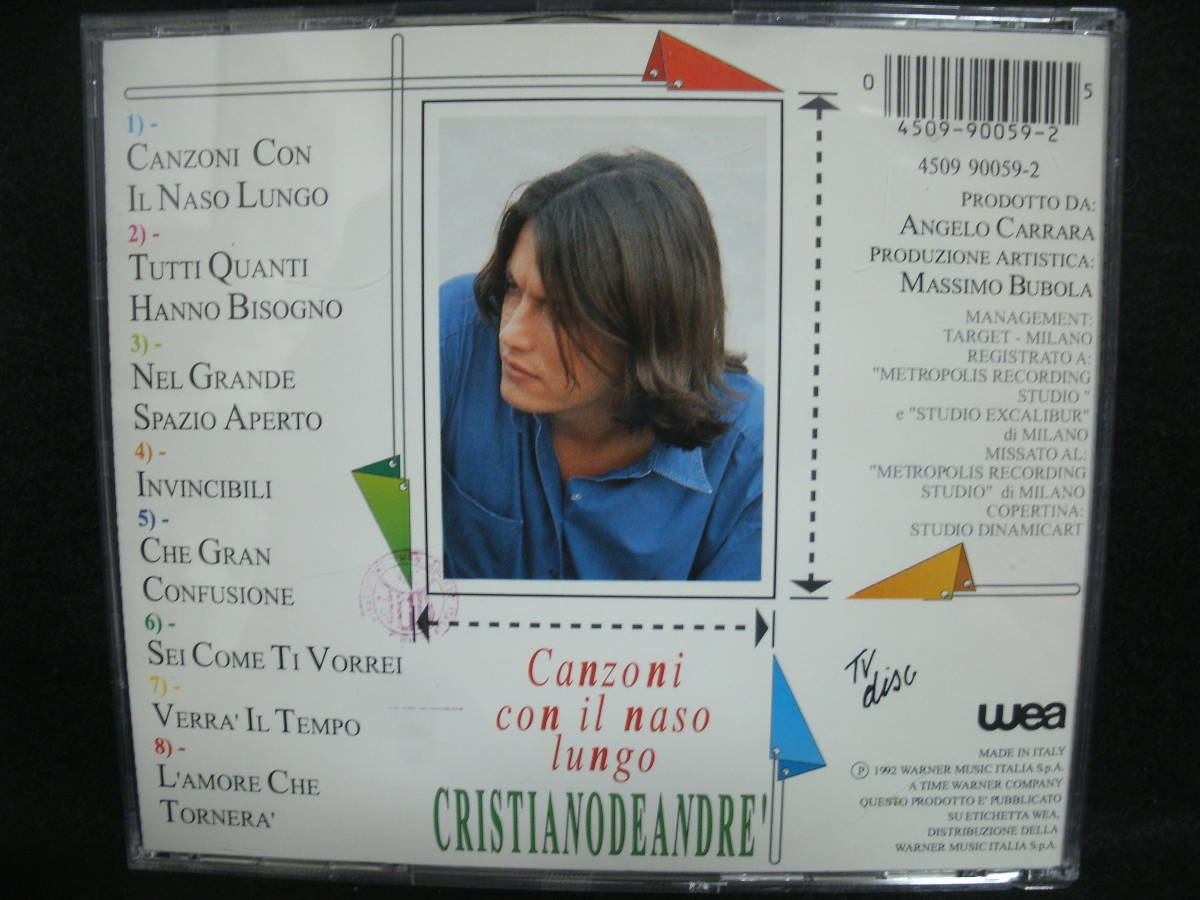 【中古CD】 Cristiano De Andr / クリスティアーノ・デ・アンドレ / canzoni con il naso lungo_画像2