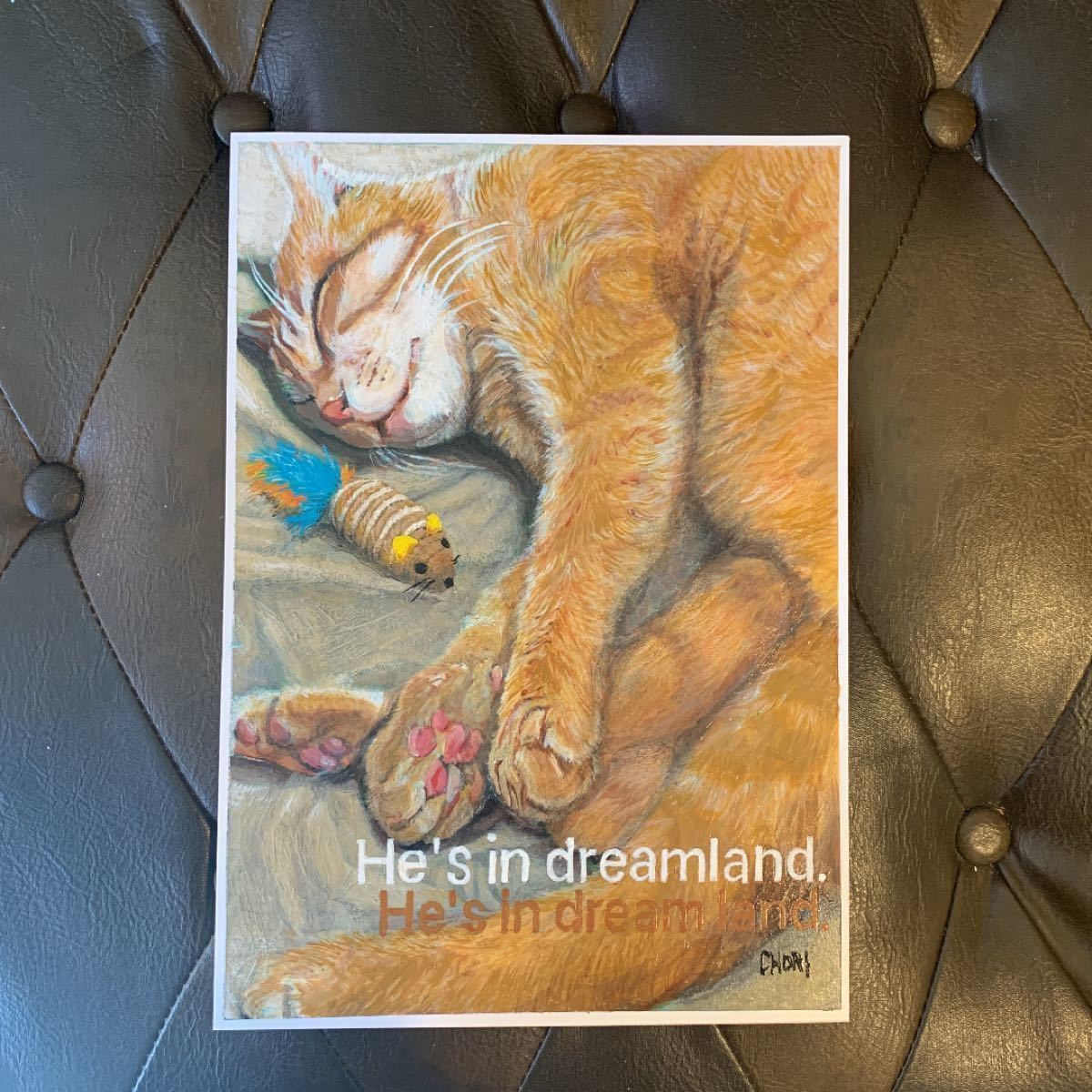 絵画 猫 原画 手書き A4 アクリル画 茶トラ | contifarma.pe