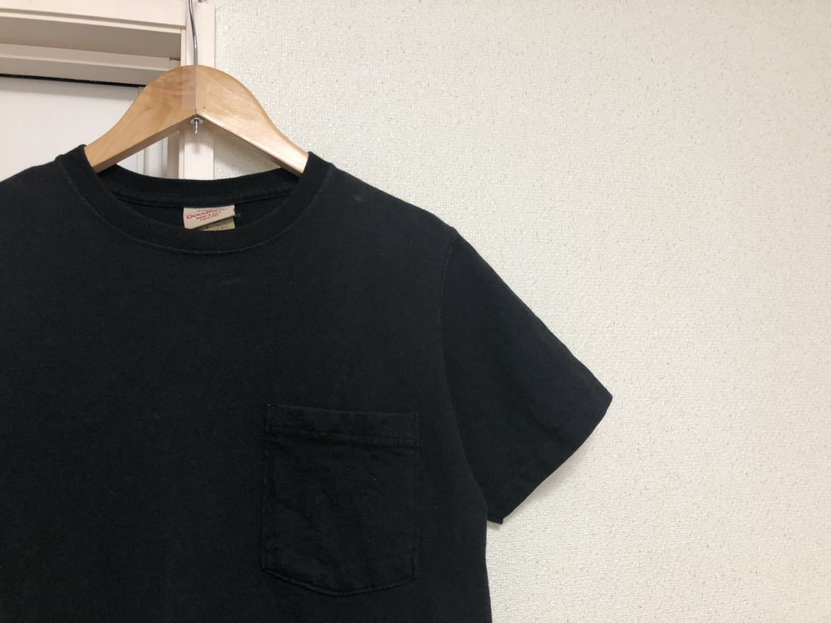 【送料込み】MADE IN USA アメリカ製 Goodwearグッドウェア ポケット付きTシャツ 黒ブラックポケTsize S_画像1