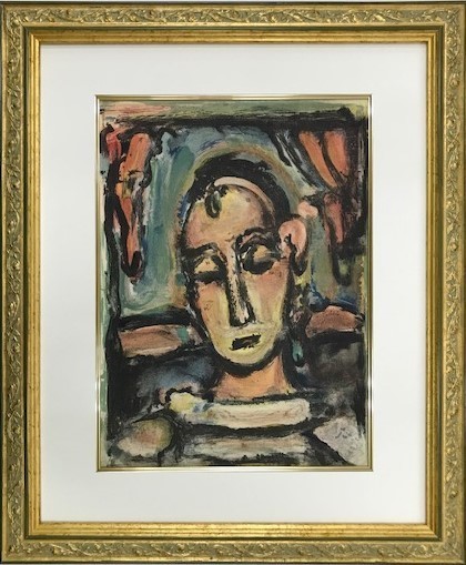 【特価】　　　≪　　ジョルジュ・ルオー　　≫　　　オリジナルリトグラフ【石版画】　　HEAD OF A GIRL　　 1939年　　　GEORGES ROUAULT_画像1