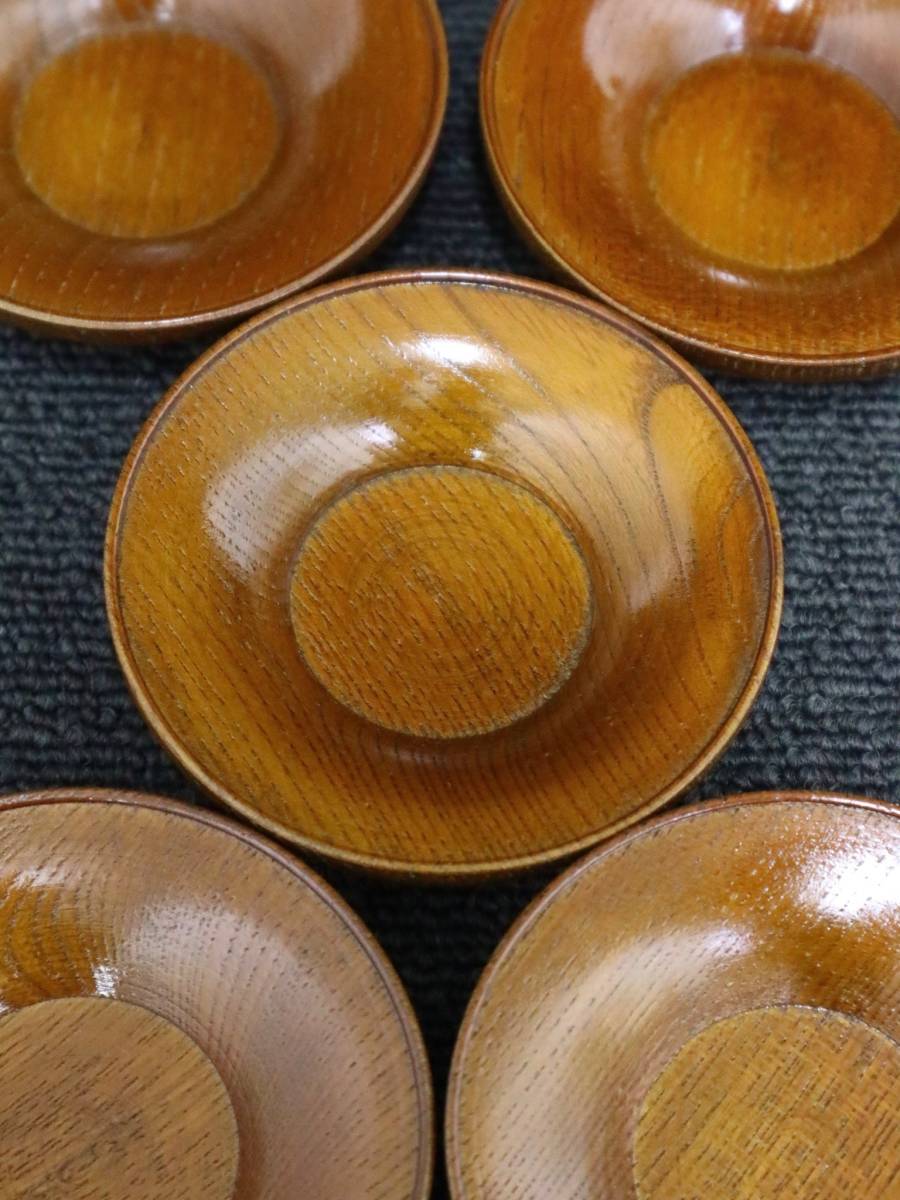 あ//く12166ax02 茶道具 茶托 煎茶道具 天然木 2種類 計10点_画像5