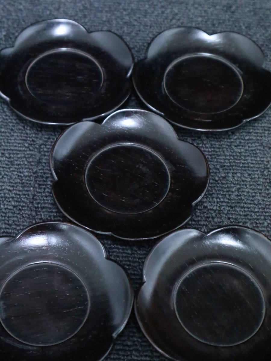 あ//く12166ax02 茶道具 茶托 煎茶道具 天然木 2種類 計10点_画像8