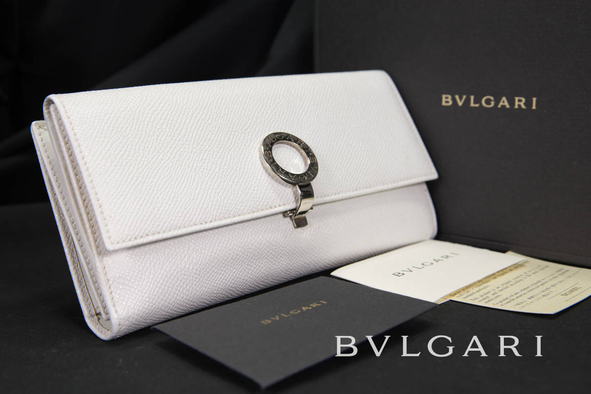 綺麗】ブルガリ BVLGARI 財布 長財布 23304 ロゴ クリップ グレイン