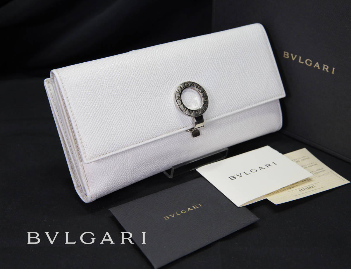 綺麗】ブルガリ BVLGARI 財布 長財布 23304 ロゴ クリップ グレイン