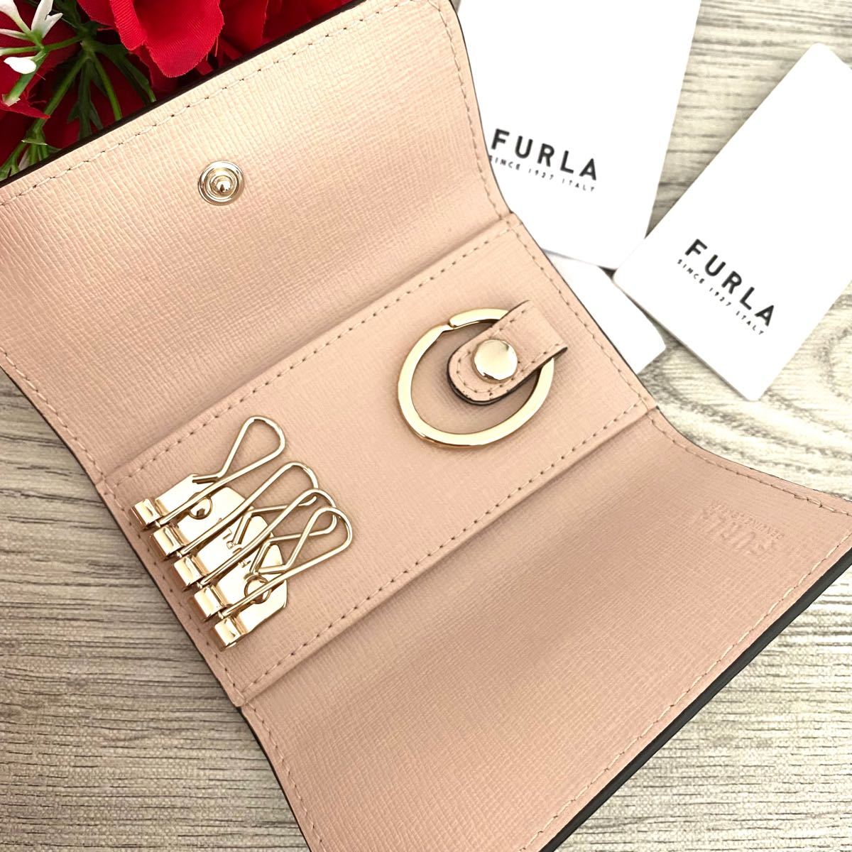 《新品》FURLA フルラ グレー グレージュ レザー キーケース