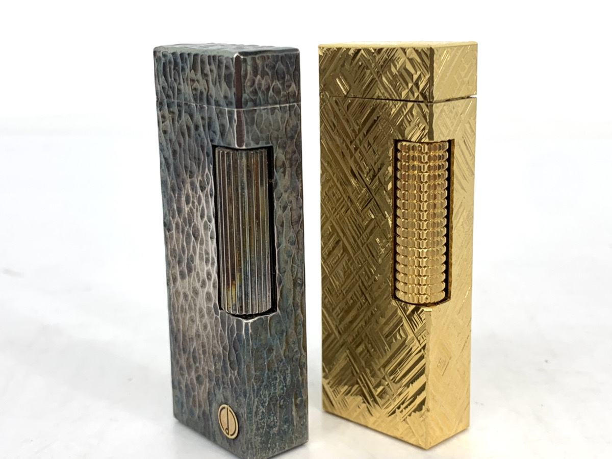 1円☆dunhill ダンヒル 金 銀 ゴールド シルバー ガスライター 2点