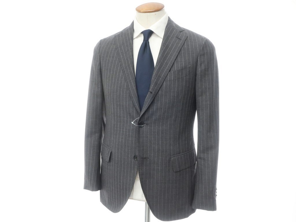 ラルディーニ LARDINI ストライプ ウール 3B テーラードジャケット 46