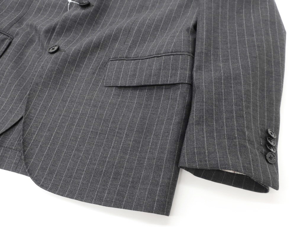 ラルディーニ LARDINI ストライプ ウール 3B テーラードジャケット 46