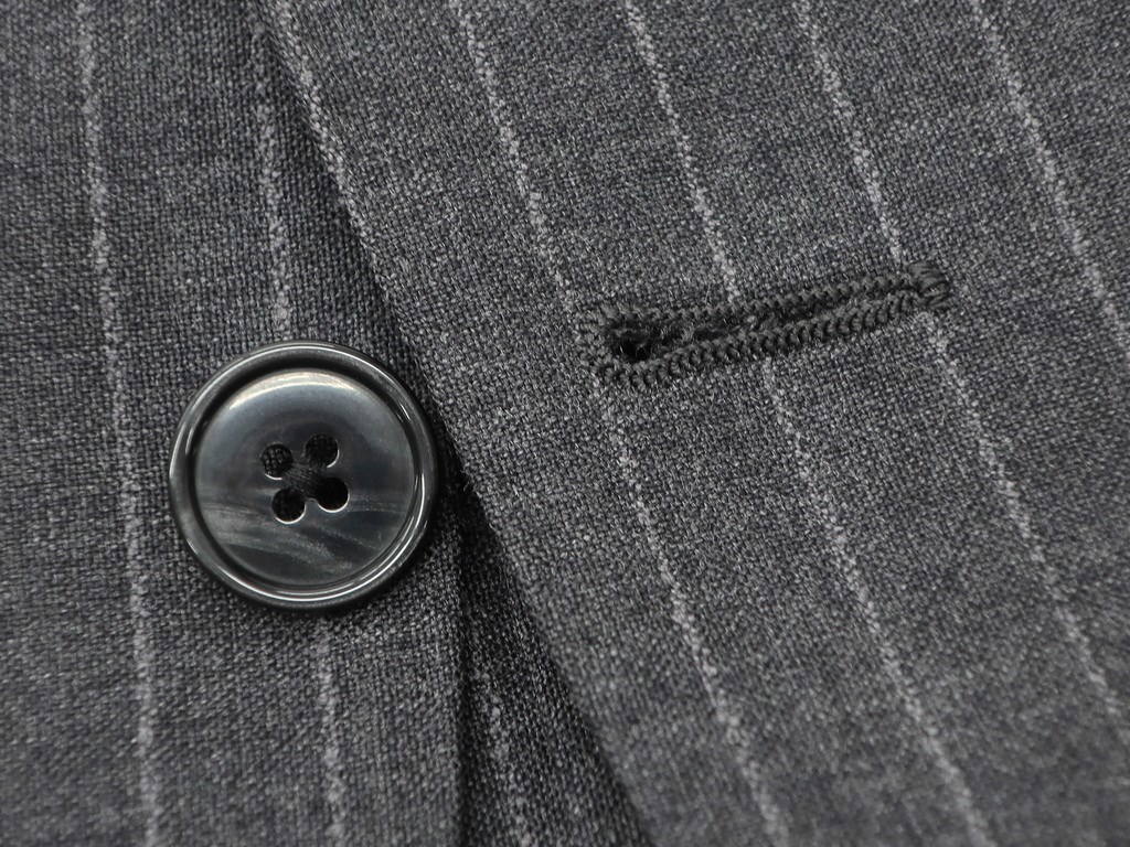 ラルディーニ LARDINI ストライプ ウール 3B テーラードジャケット 46