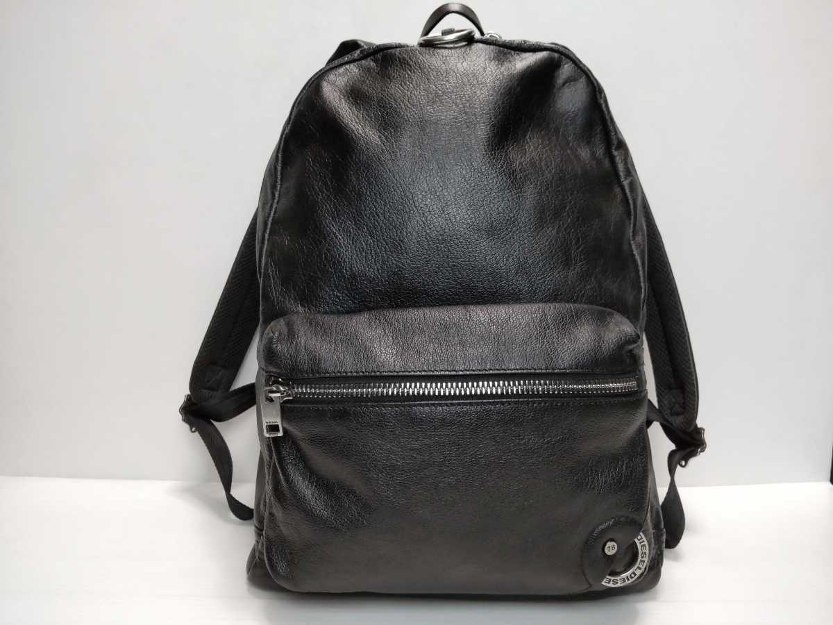 高級品市場 DIESEL DIESEL リュック 黒 本皮 リュック 黒 本皮