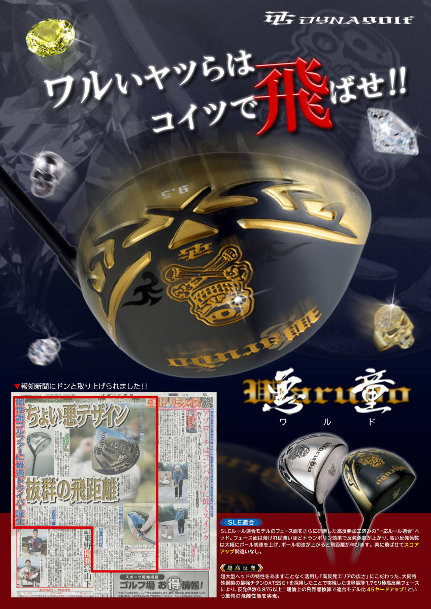 新品】ダイナゴルフ 超高反発モデル 軽量186g ヘッド 悪童- ワルド