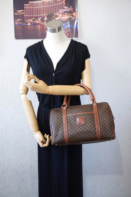 52298 CELINE セリーヌ マカダム柄 ミニボストンバッグ ヴィンテージ