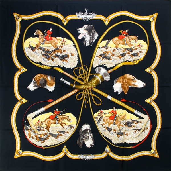 HERMES エルメス カレ 90 シルク100% スカーフ LE LAISSER COURRE