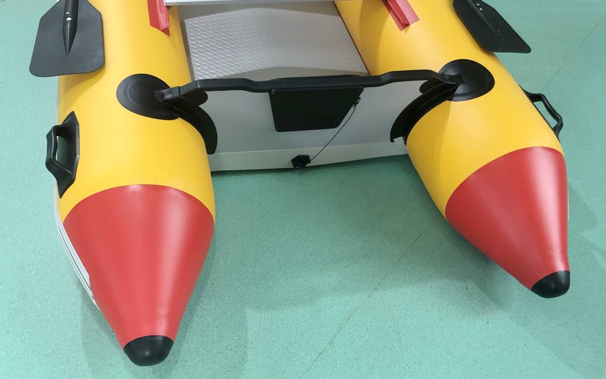 JOIFU赤黄 3.3メートル パワーボート V型船底 フィッシングボート ゴムボート 船外機可 釣り_トランサム厚さ約26ｍｍ、強度補足