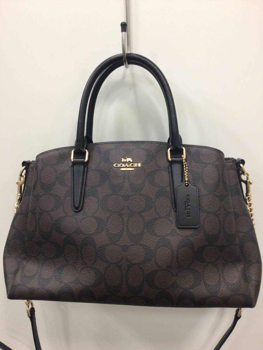 1813】 COACH コーチ トートバッグ ブラウン レディース シグネチャー 2way ショルダーバッグ F29683 ブランド COACH コーチ シグネチャー ショルダー トートバッグ レディース ブランド