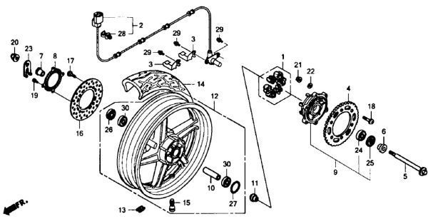 MC33 後期 純正 フロント マスターシリンダー インナーキット 送料250円～ VTR 250 F ブレーキ ピストン シール VTR-F . Type LD .kvy_ＭＣ33　Ｆ-13　リアホイル