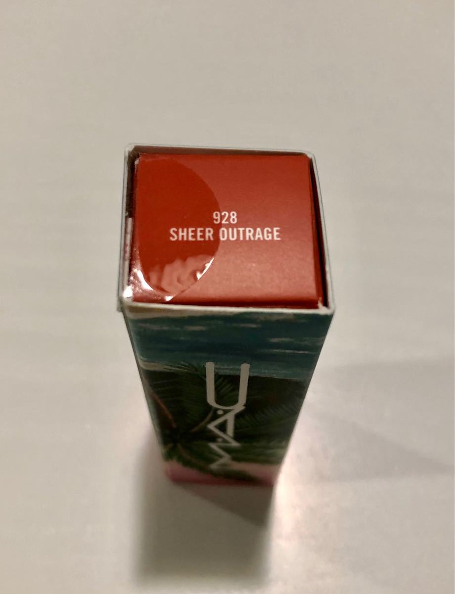 【新品】MAC 口紅　パウダーキスリップスティック　928 SHEER OUTRAGE