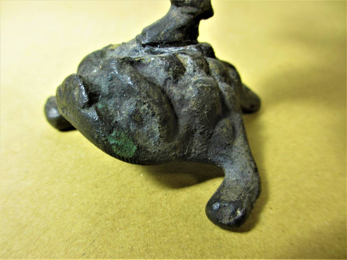 古銅 三足蛙 人物 中国 置物 銅製 かえる オブジェ 古銅 三足蛙 人物 中国 置物 銅製 かえる オブジェ
