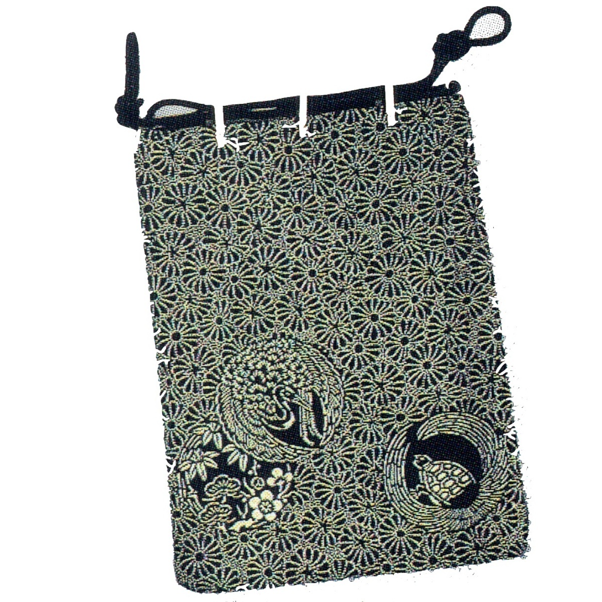 巾着 印伝巾着袋 本鹿皮 史上一番安い 巾19×縦26cm 絶品 歳79-6472