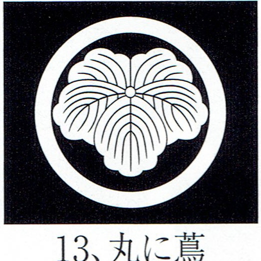 貼り紋「女貼紋」黒地用（６枚１組）「丸に蔦」　き188-25362-13_画像1