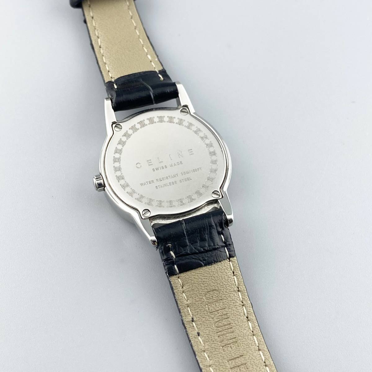 1円〜】CELINE セリーヌ 腕時計 レディース 6Pダイヤ ホワイトシェル