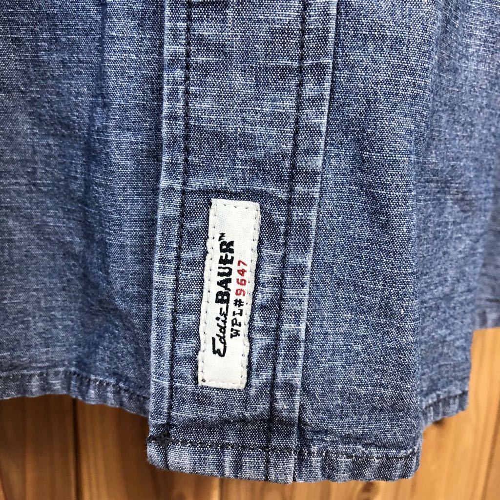 90-00's◇Eddie Bauer エディーバウアー 長袖シャツ ボタンダウン トップス 無地 シャンブレー アウトドア アメカジ USA古着 ビンテージ XL_画像5